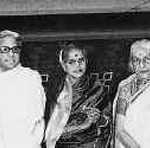 MS with the other recipients of the Sangeet Natak Akademi Fellowship in 1974