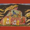 A_Mewar_Ramayana_manuscript,_Sugriva_sends_out_his_monkey_army_to_search_for_Sita__Rama_gives_Hanuman_his_ring_as_a_token-ramayan-desibantu