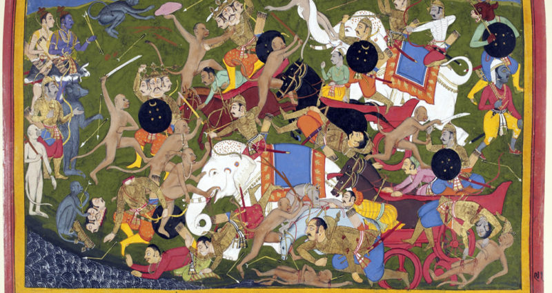 Battle_at_Lanka,_Udaipur,_1649-53-ramayan-desibantu