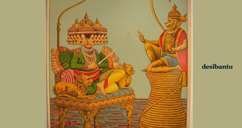 The-Monkey-Prince-Angad-is-First-Sent-to-Give-Diplomacy-one-last-chance-to-Ravana---Ravi-Varma-Press-1910's-ramayan-desibantu